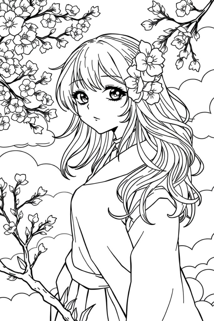 anime coloring pages for teens