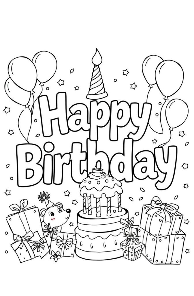 happy birthday coloring pages