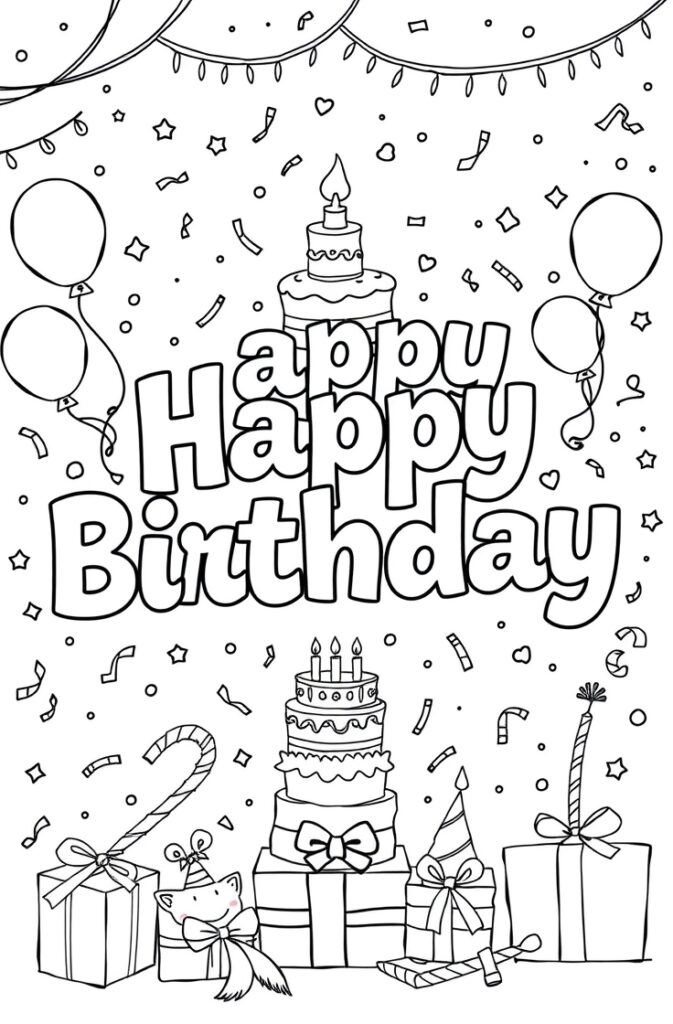 happy birthday coloring pages