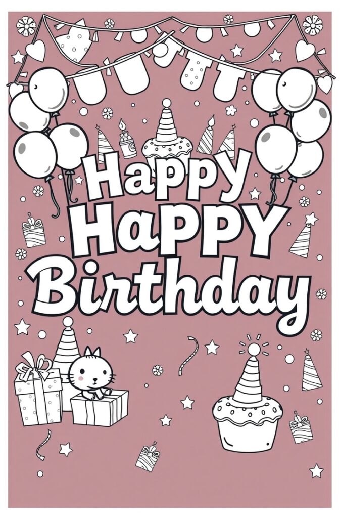 happy birthday coloring pages