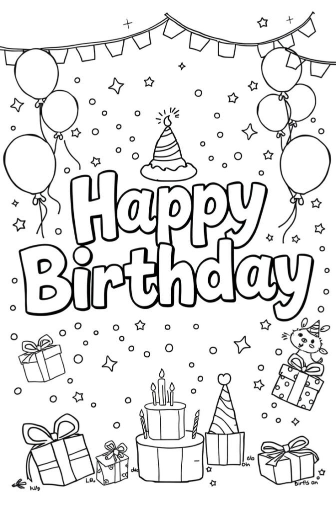 happy birthday coloring pages