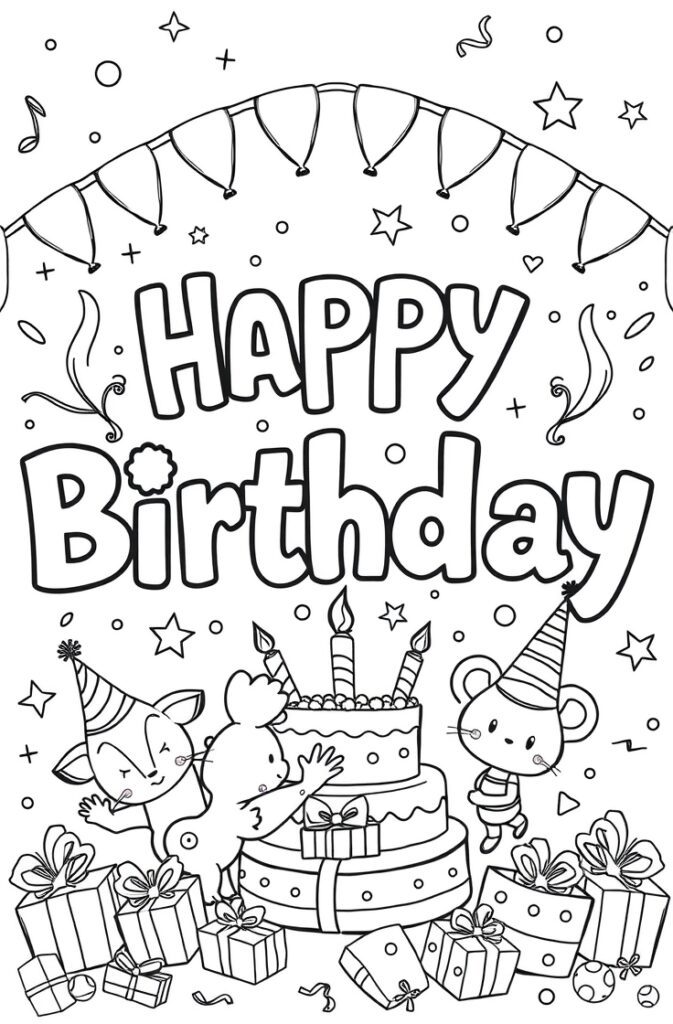 happy birthday coloring pages