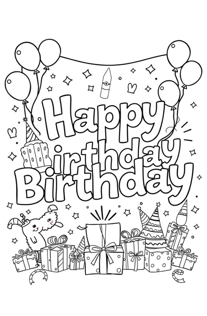 happy birthday coloring pages