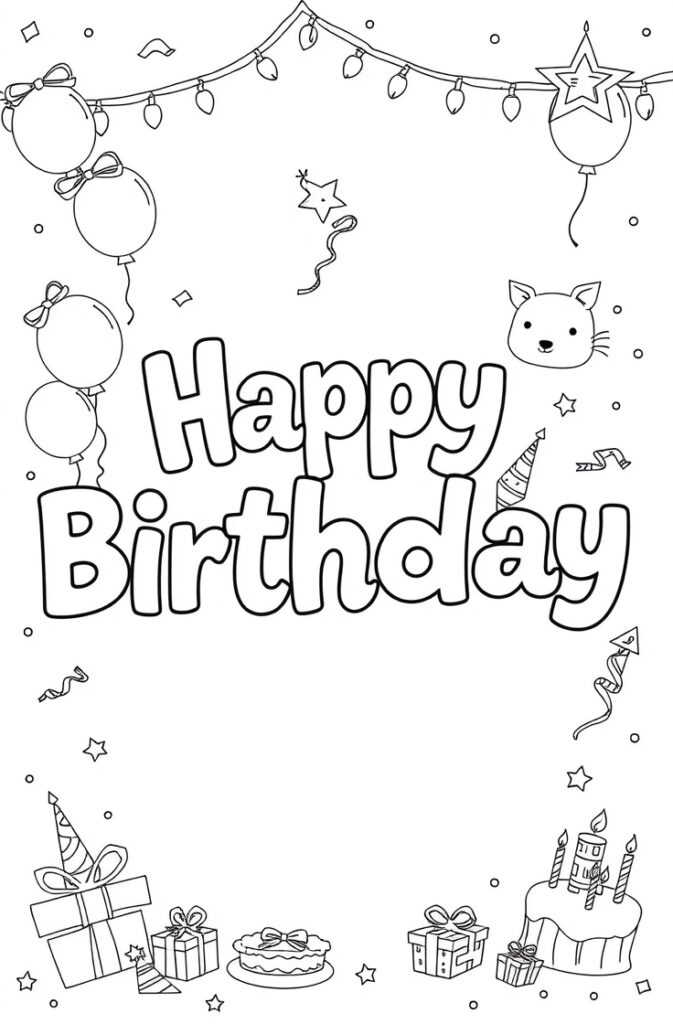 happy birthday coloring pages
