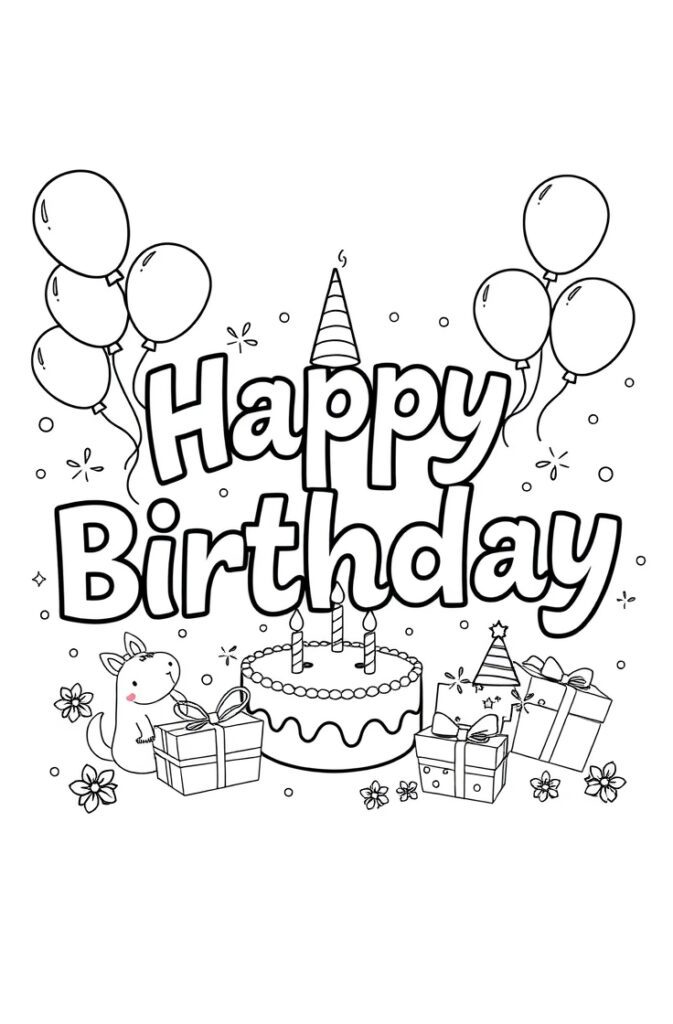 happy birthday coloring pages