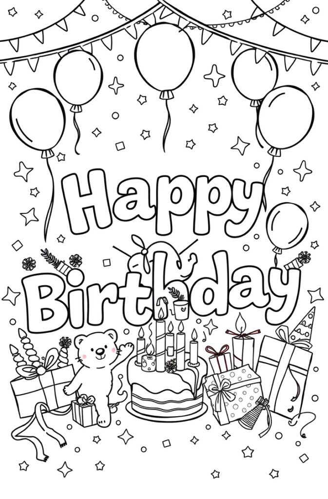 happy birthday coloring pages