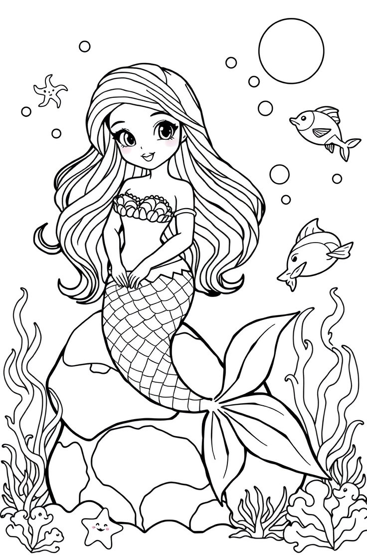 mermaid coloring pages
