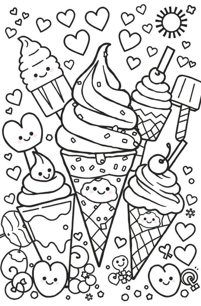 ice cream coloring pages