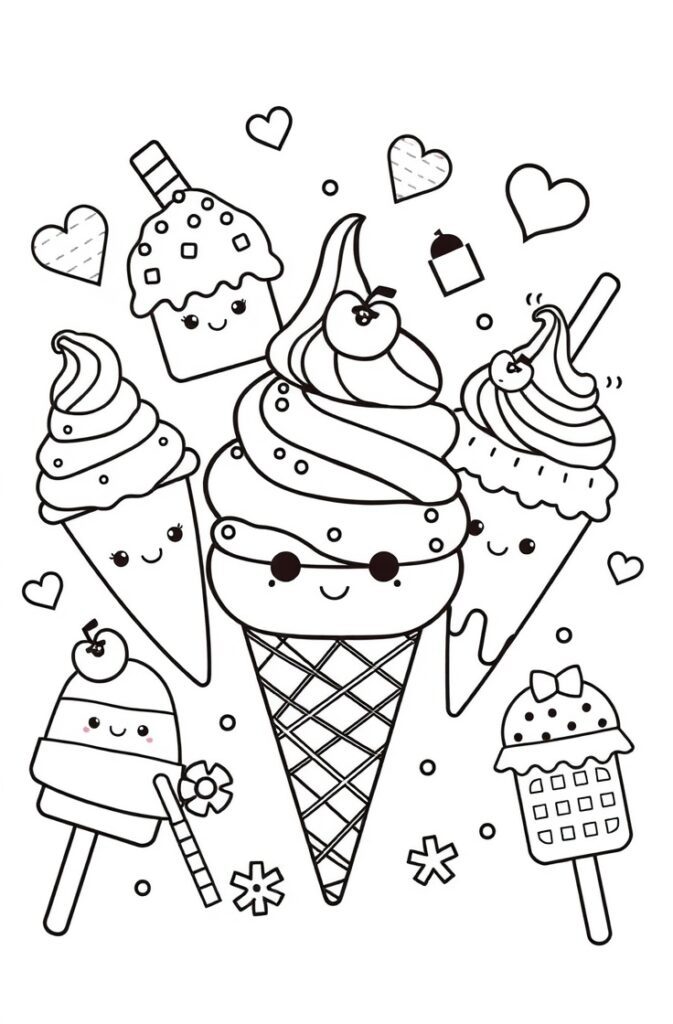 ice cream coloring pages