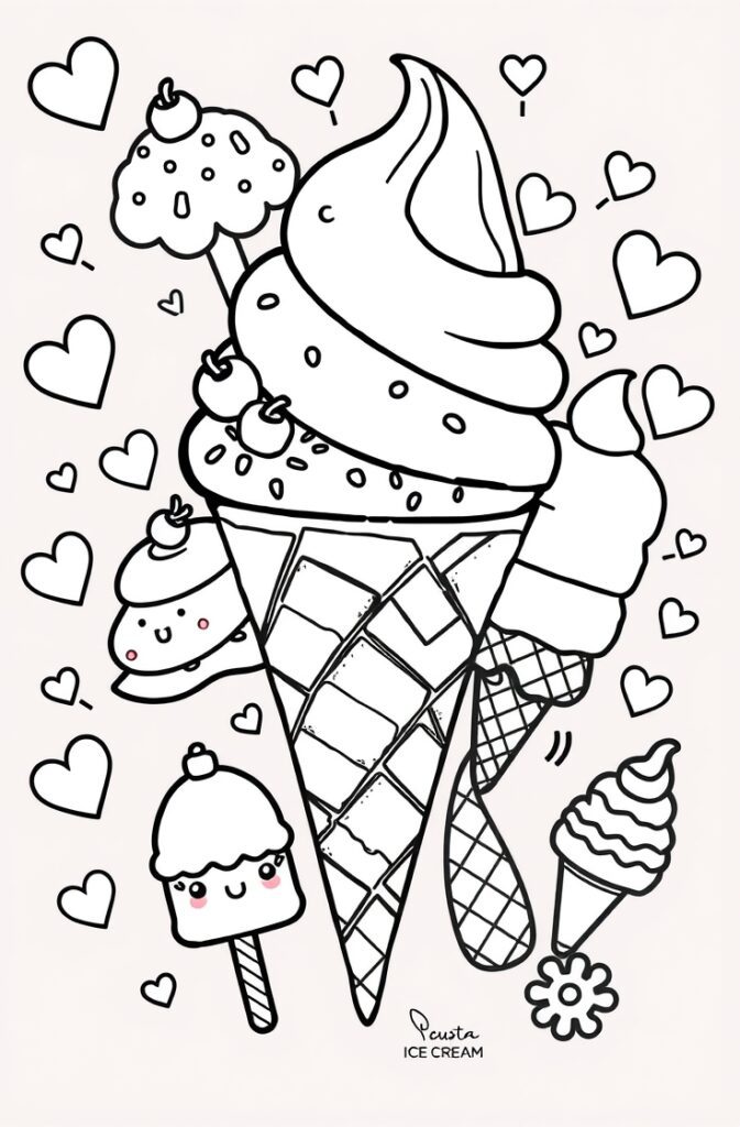 ice cream coloring pages
