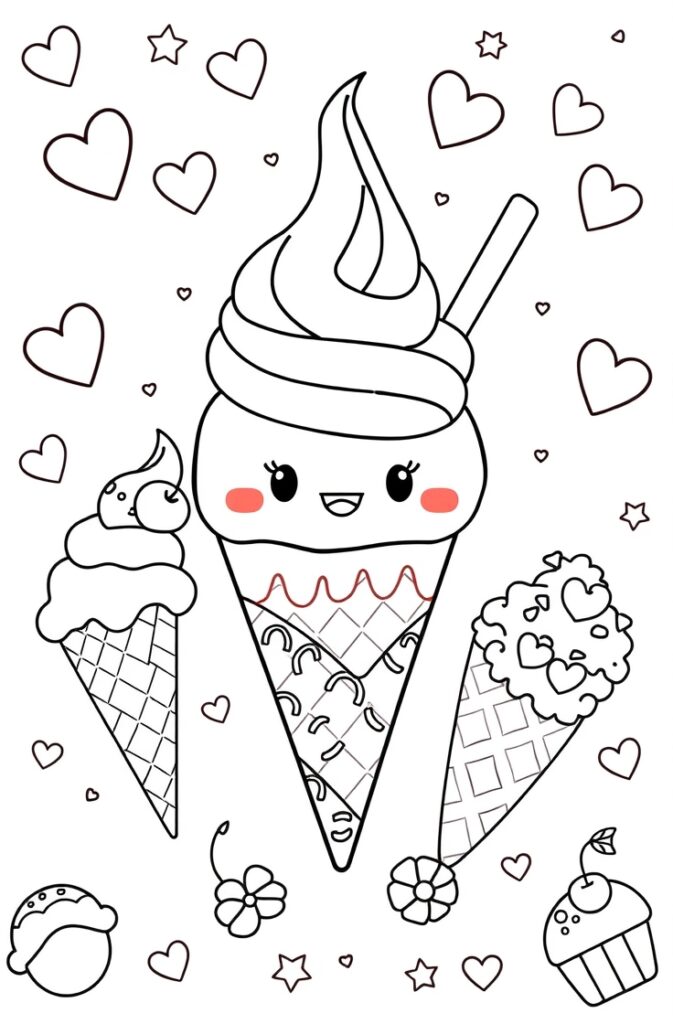 ice cream coloring pages