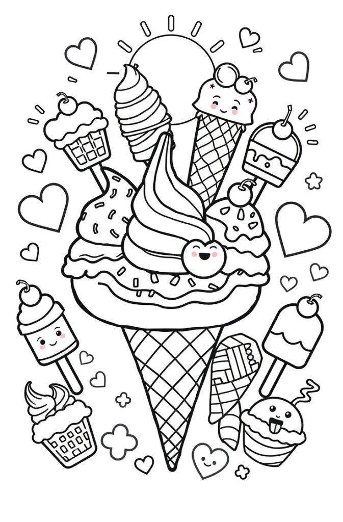 ice cream coloring pages