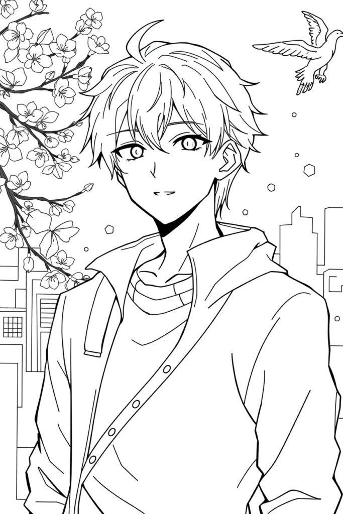 anime coloring pages for teens
