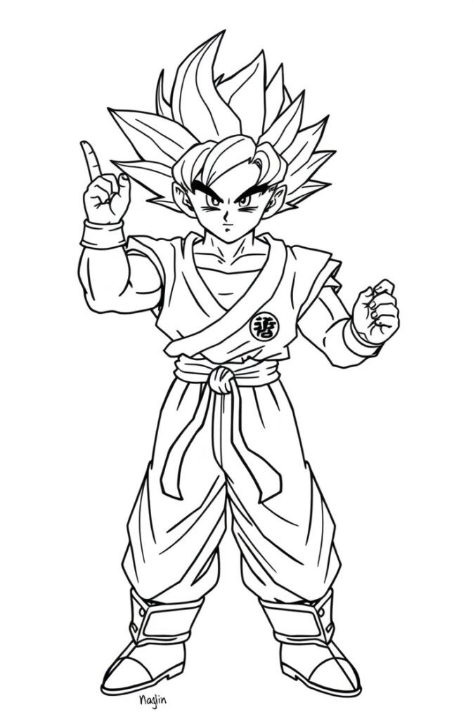 dragon ball z goku coloring pages