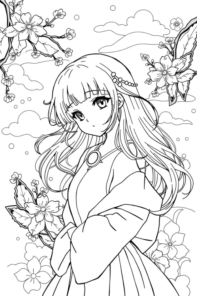 anime coloring pages for teens
