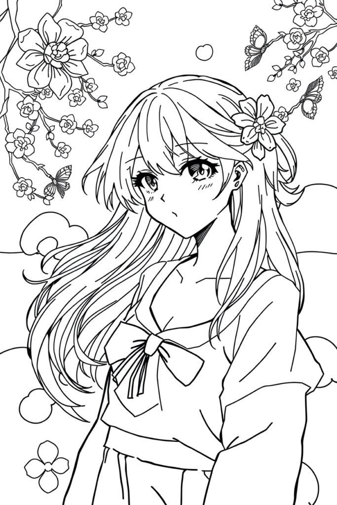 anime coloring pages for teens