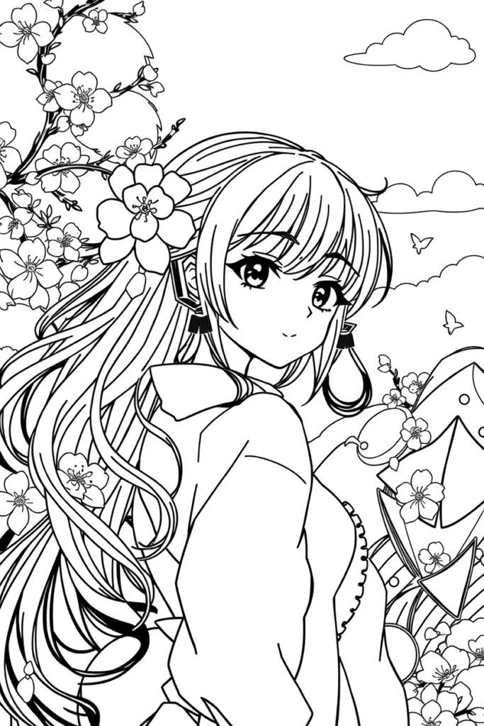 anime coloring pages for teens
