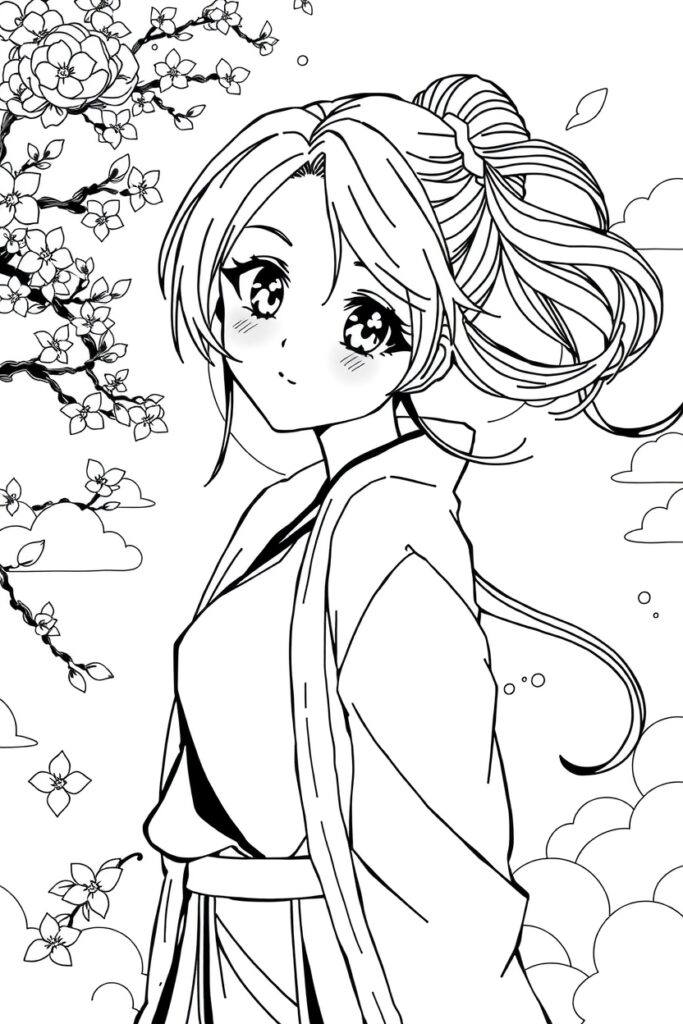anime coloring pages for teens