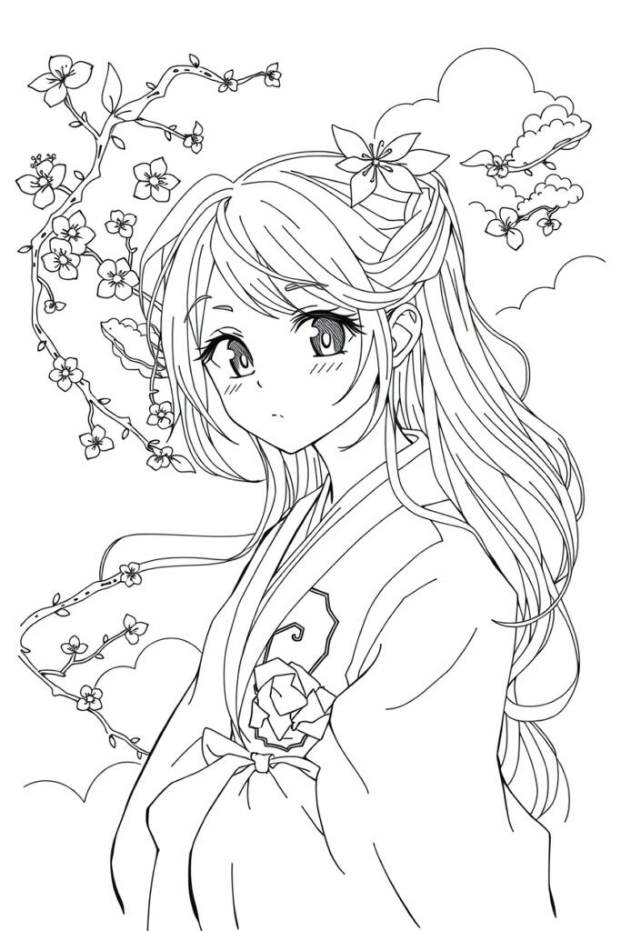 anime coloring pages for teens