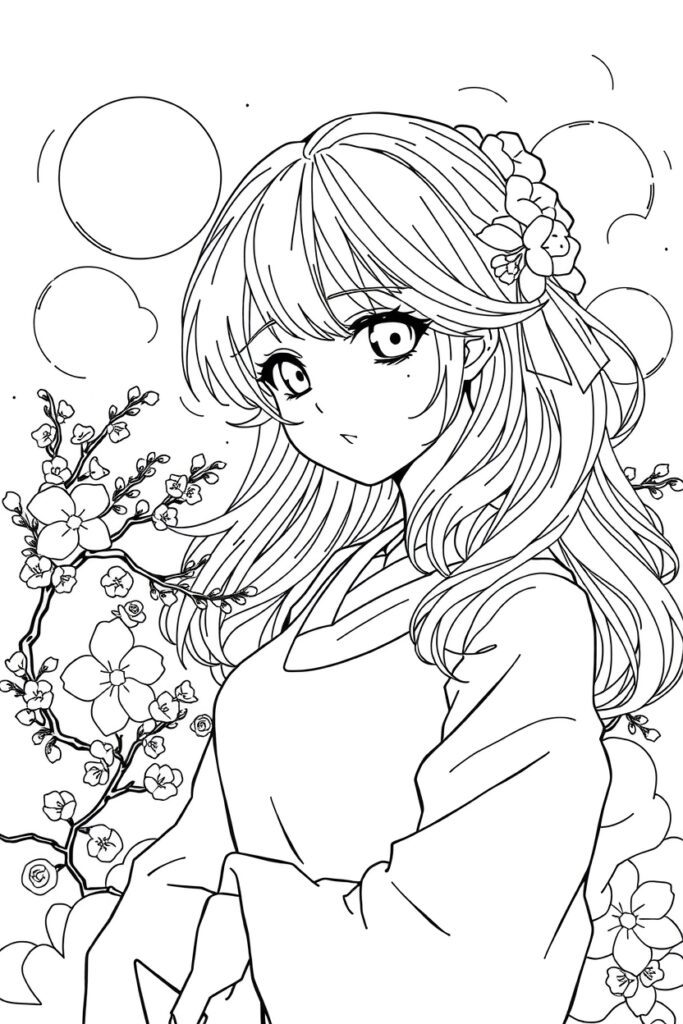 anime coloring pages for teens
