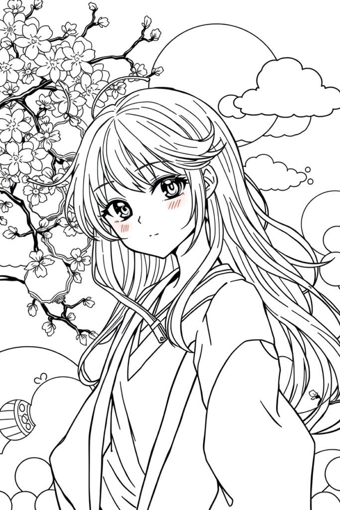 anime coloring pages for teens