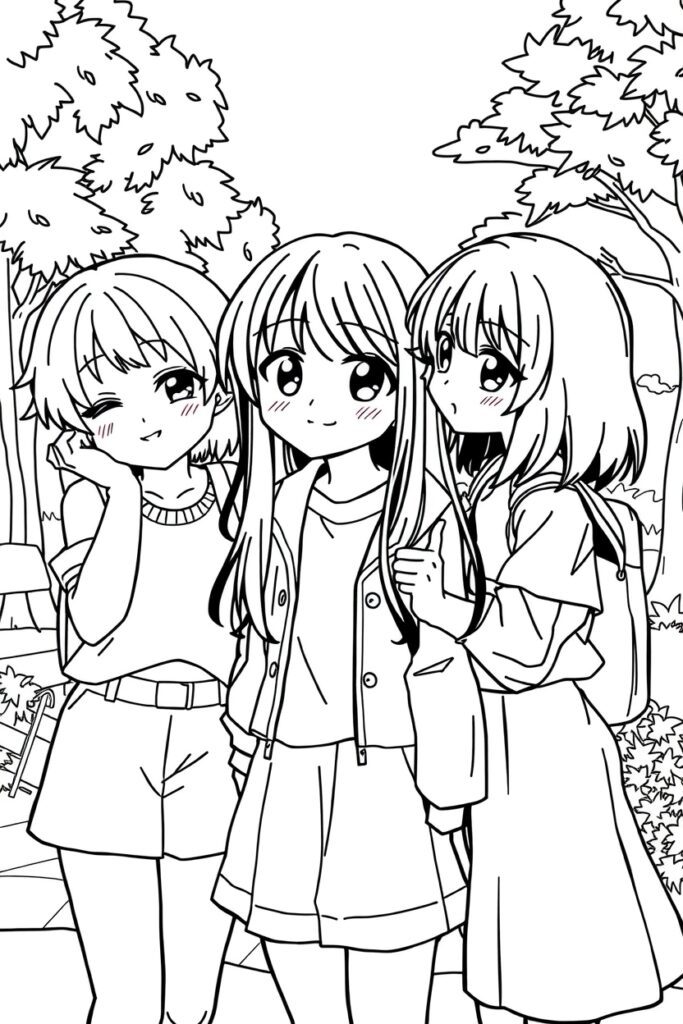 anime coloring pages for teens