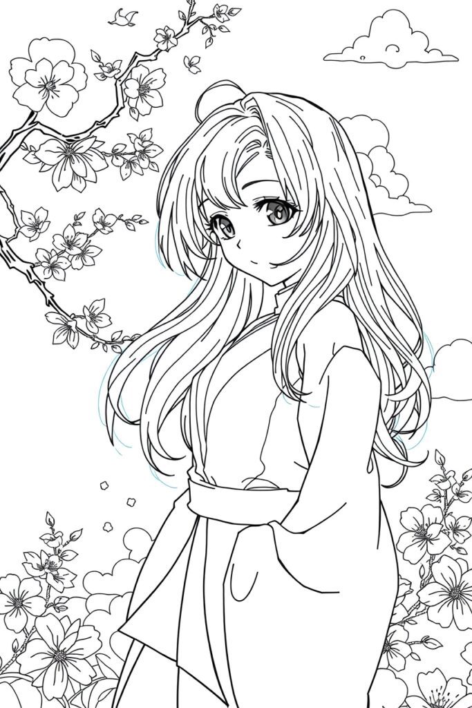 anime coloring pages for teens