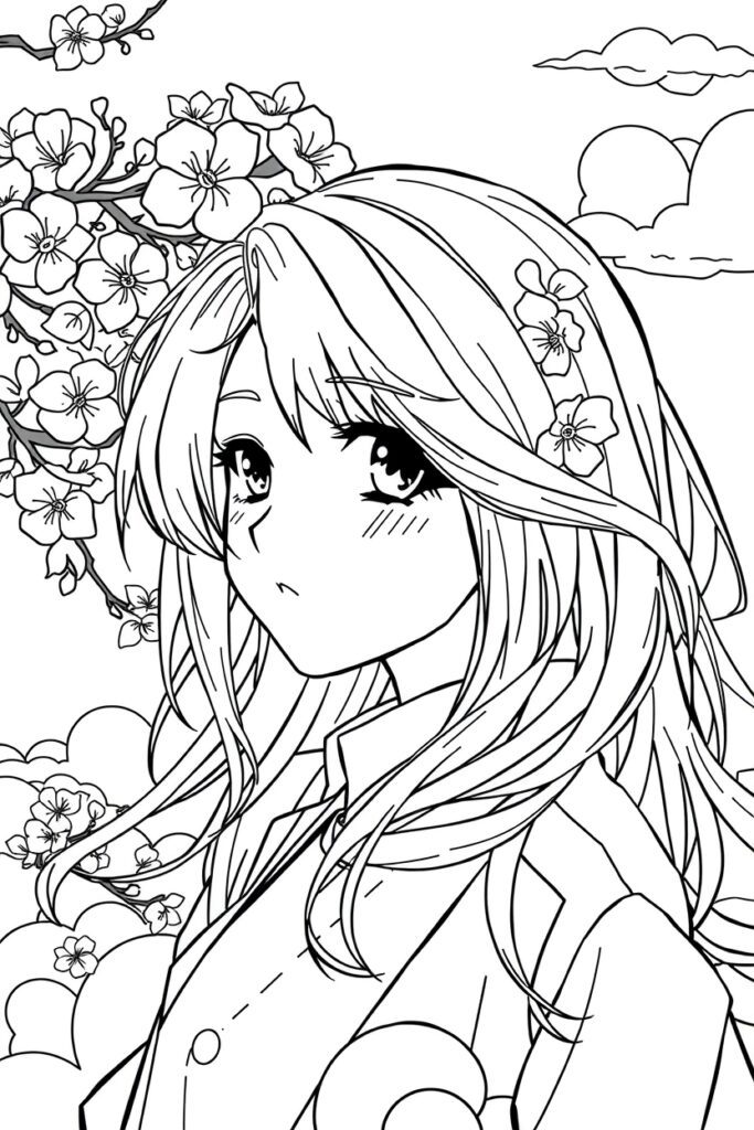 anime coloring pages for teens