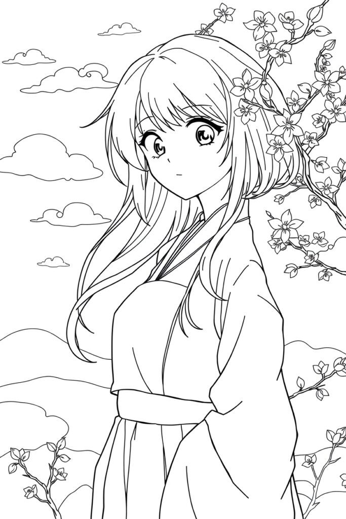 anime coloring pages for teens
