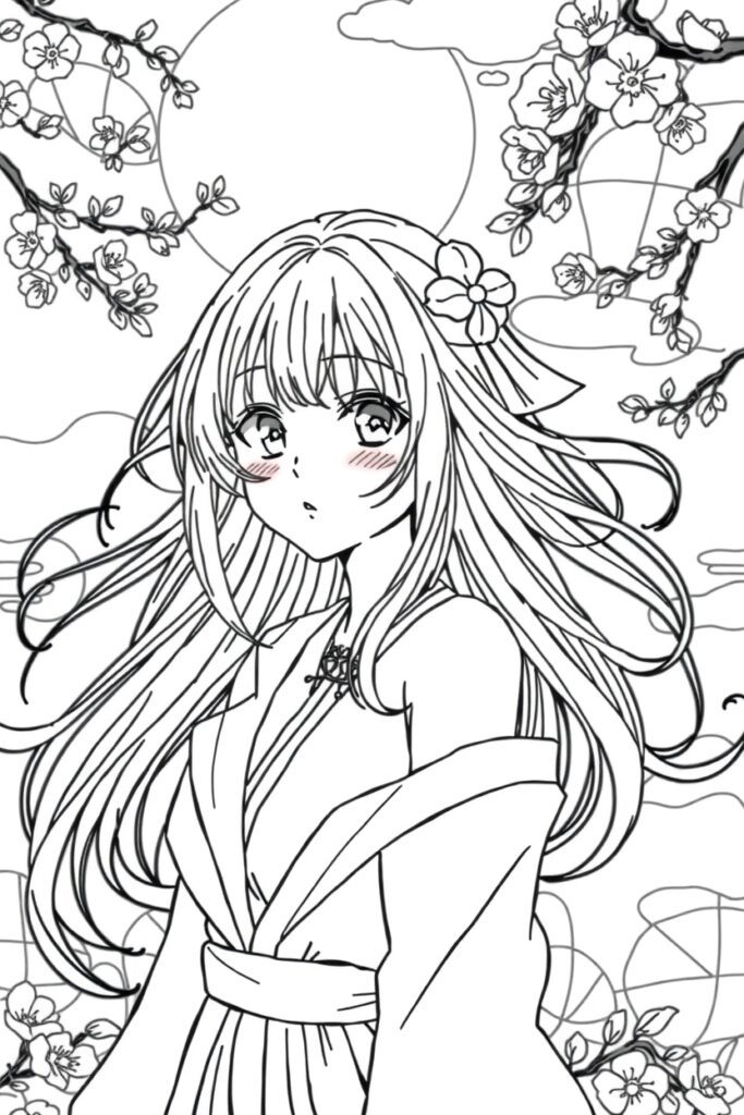 anime coloring pages for teens