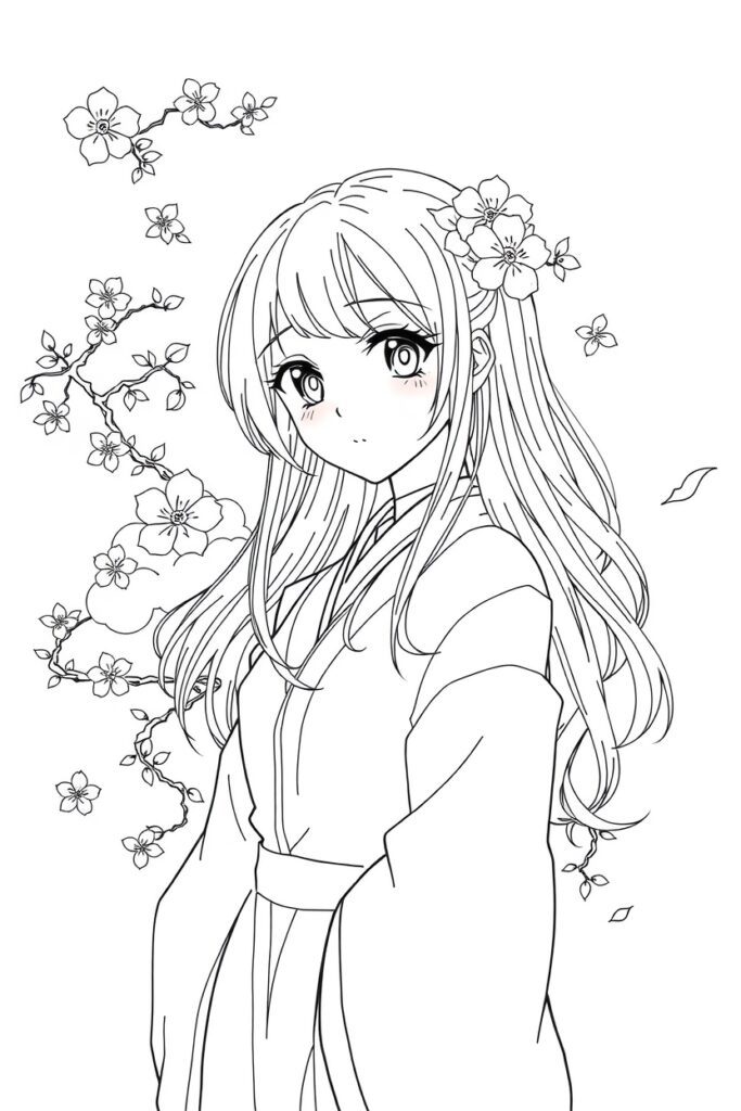 anime coloring pages for teens