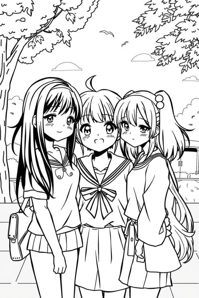 anime coloring pages for teens