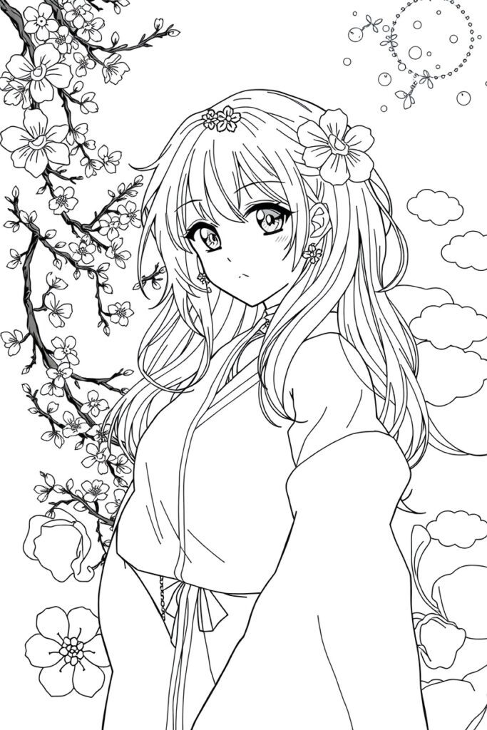 anime coloring pages for teens