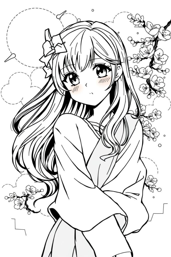 anime coloring pages for teens