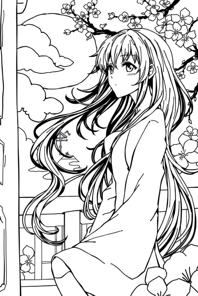 40 Anime coloring pages for teens​
