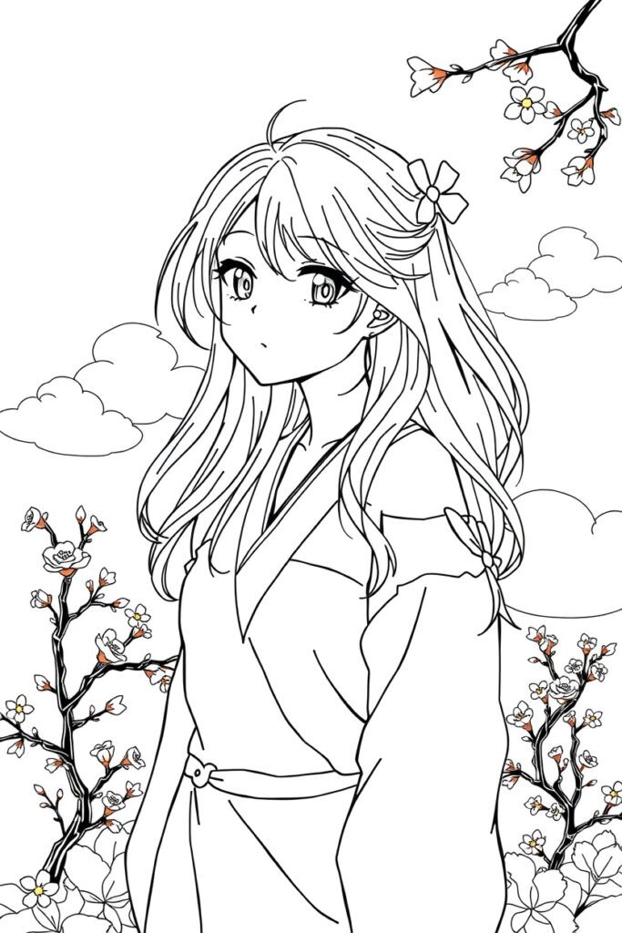 40 Anime coloring pages for teens​