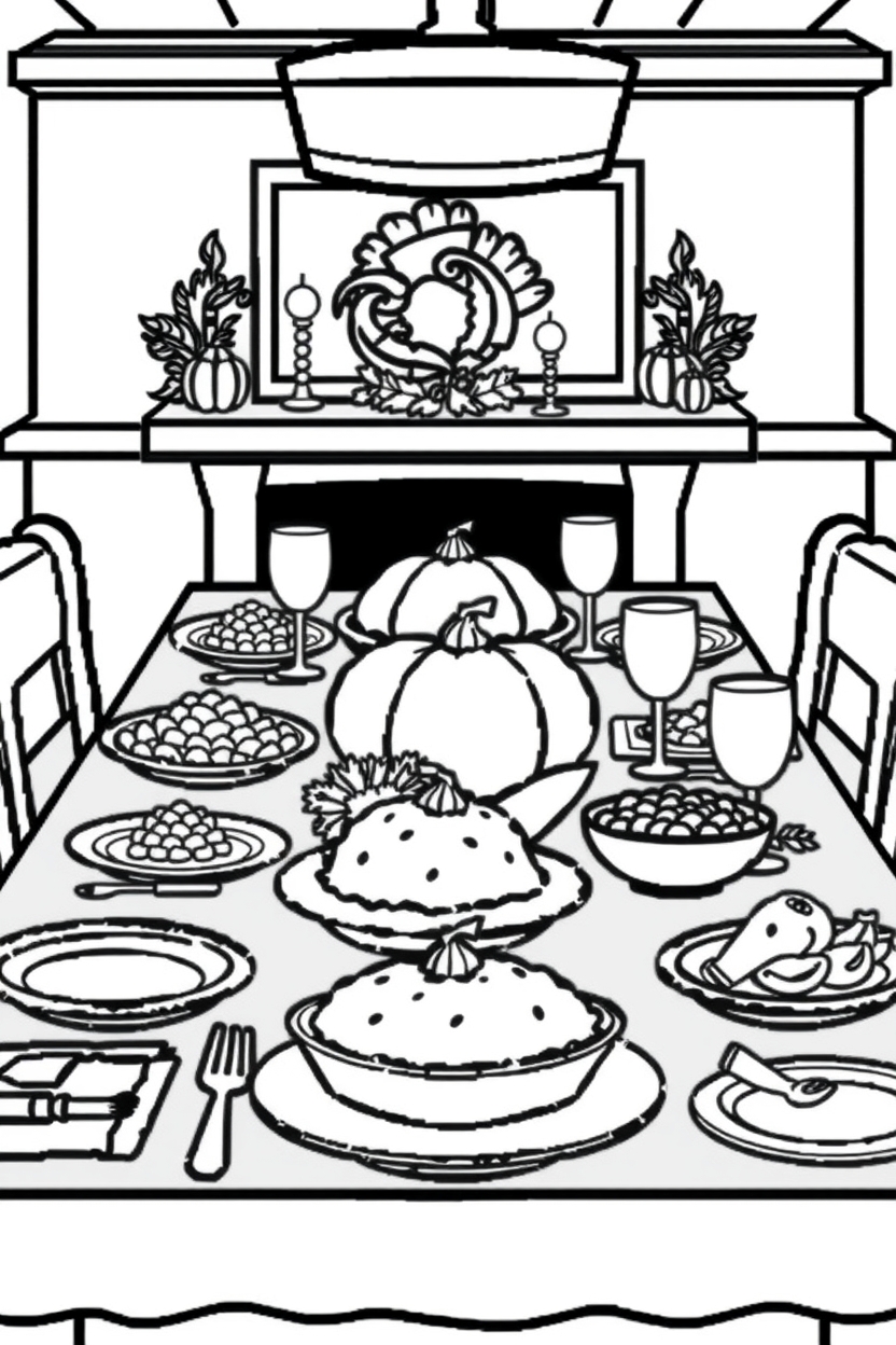thanksgiving coloring pages (40 pages)