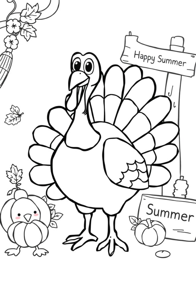 turkey coloring pages (20 pages)
