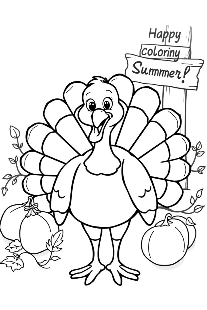turkey coloring pages (20 pages)
