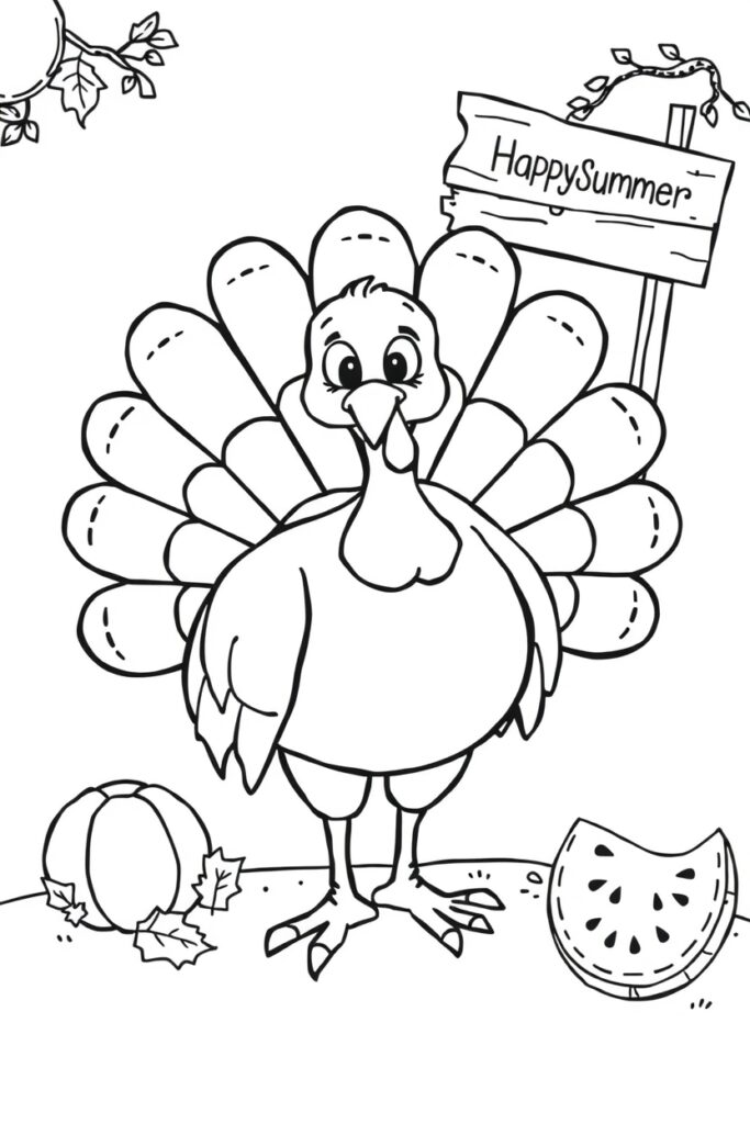 turkey coloring pages (20 pages)