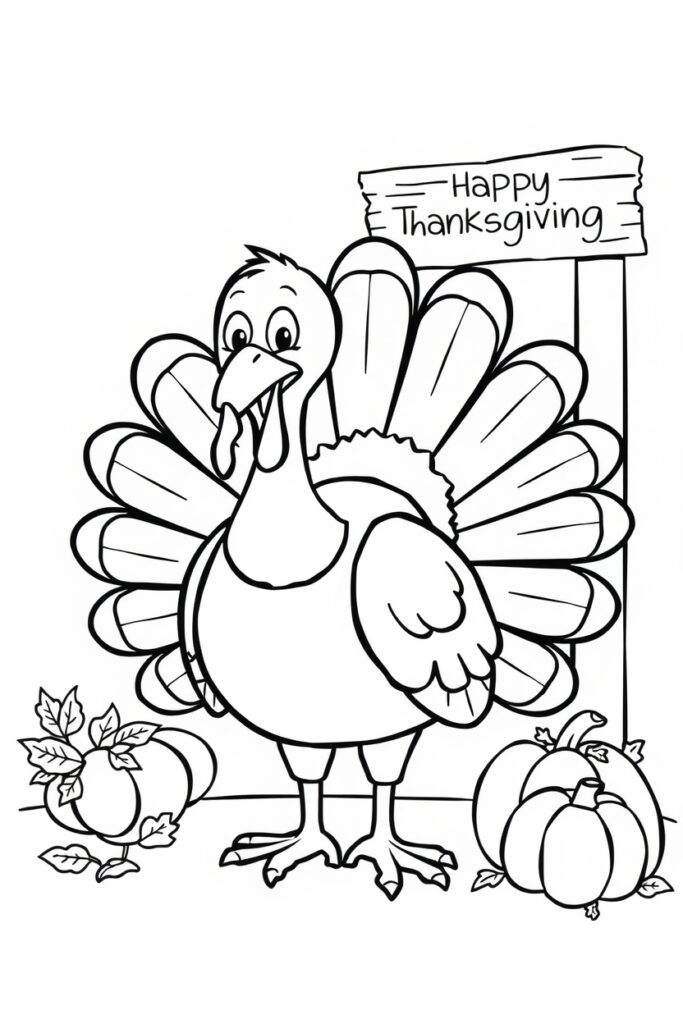 turkey coloring pages (20 pages)