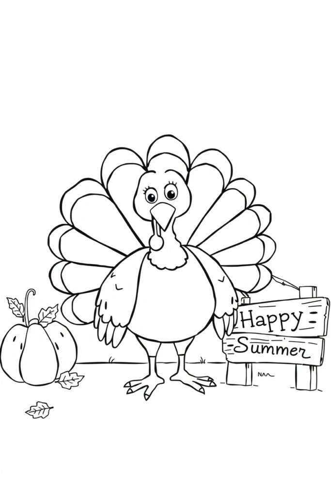 turkey coloring pages (20 pages)