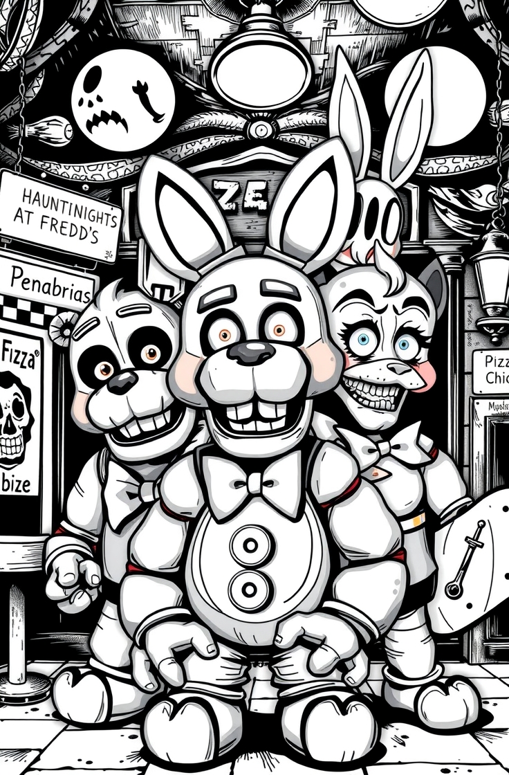20 fnaf coloring pages​