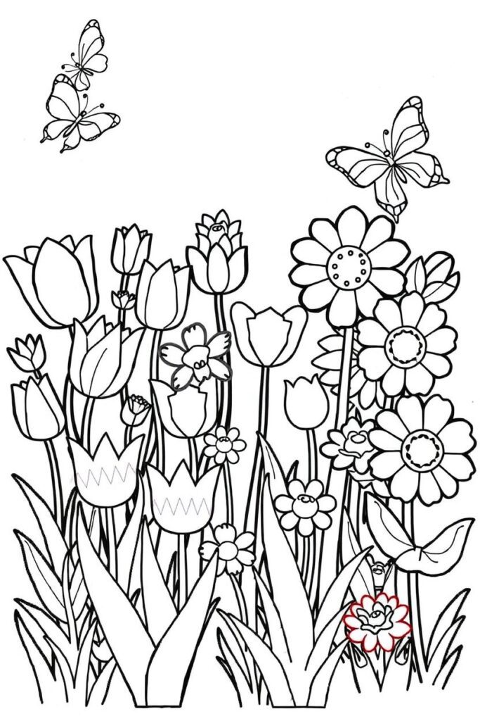 flower garden coloring pages