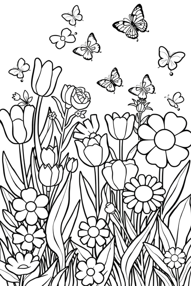 flower garden coloring pages