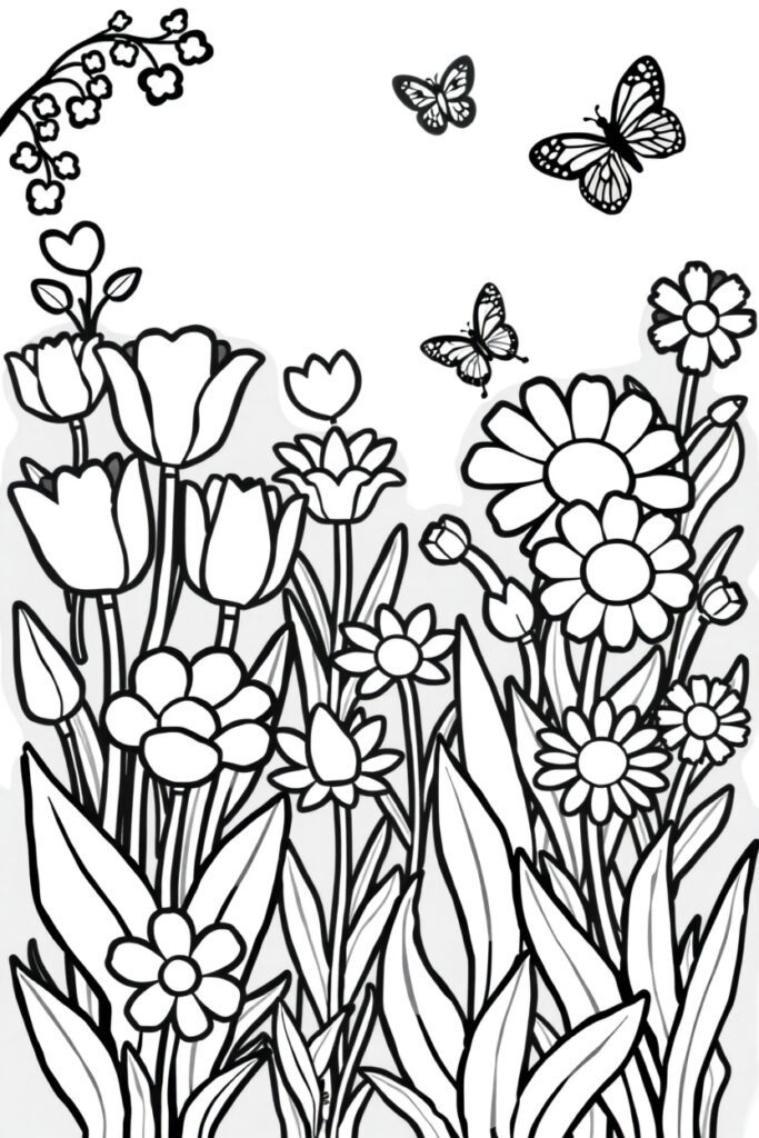 flower garden coloring pages