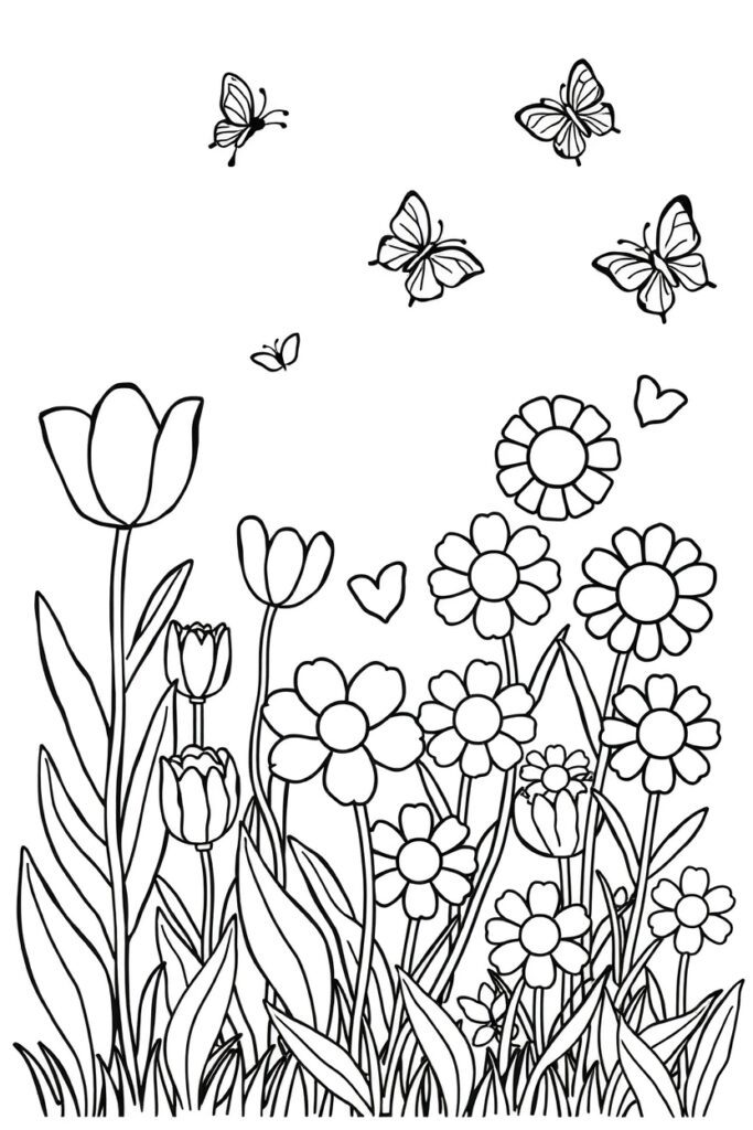 flower garden coloring pages
