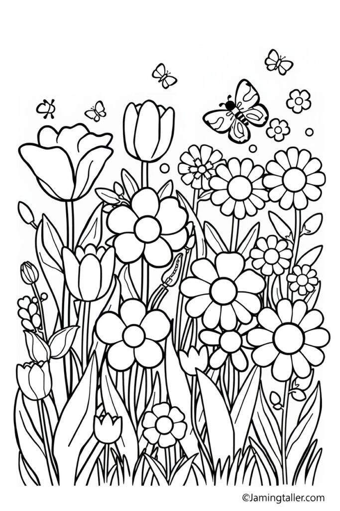 flower garden coloring pages