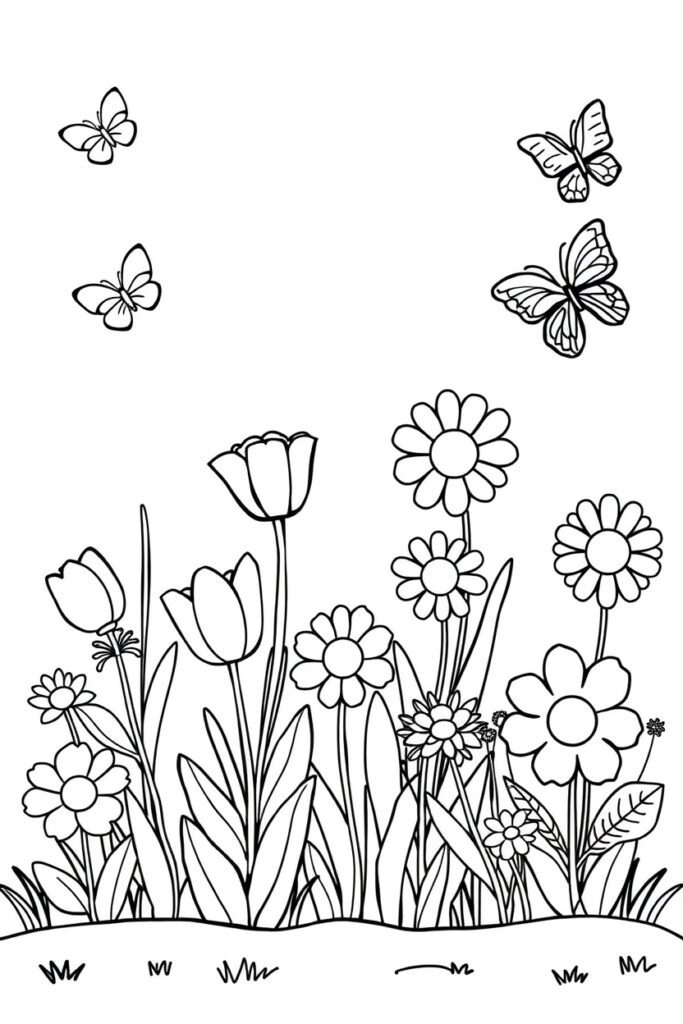 flower garden coloring pages