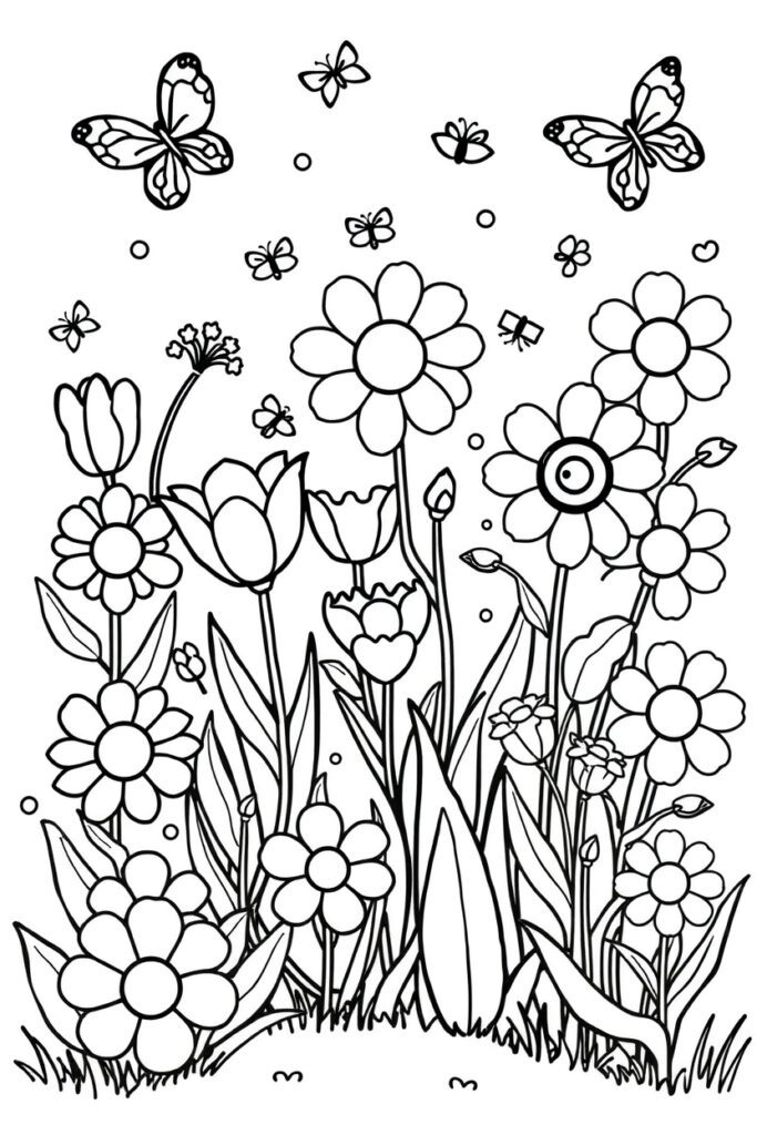 flower garden coloring pages